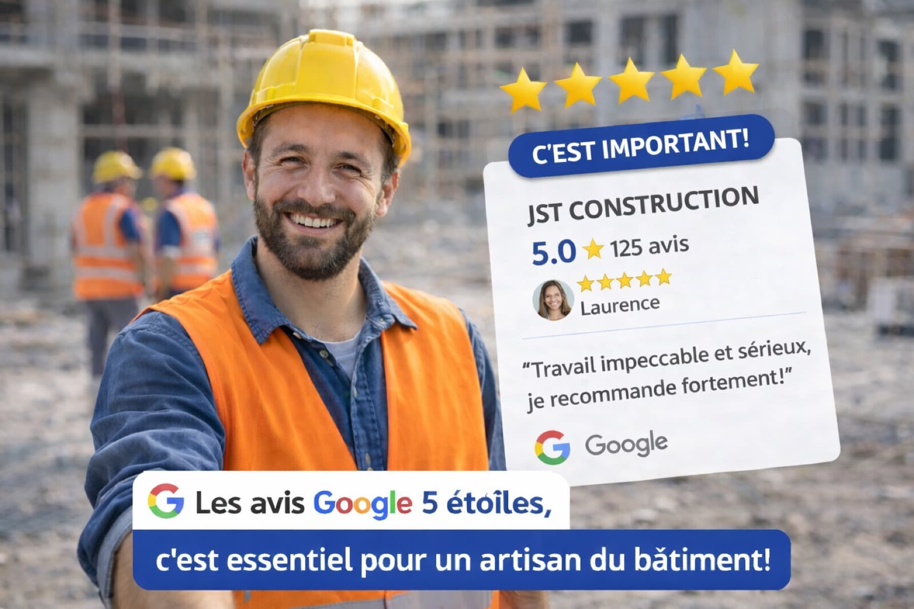 Client partageant un avis Google après l'intervention d'un plombier