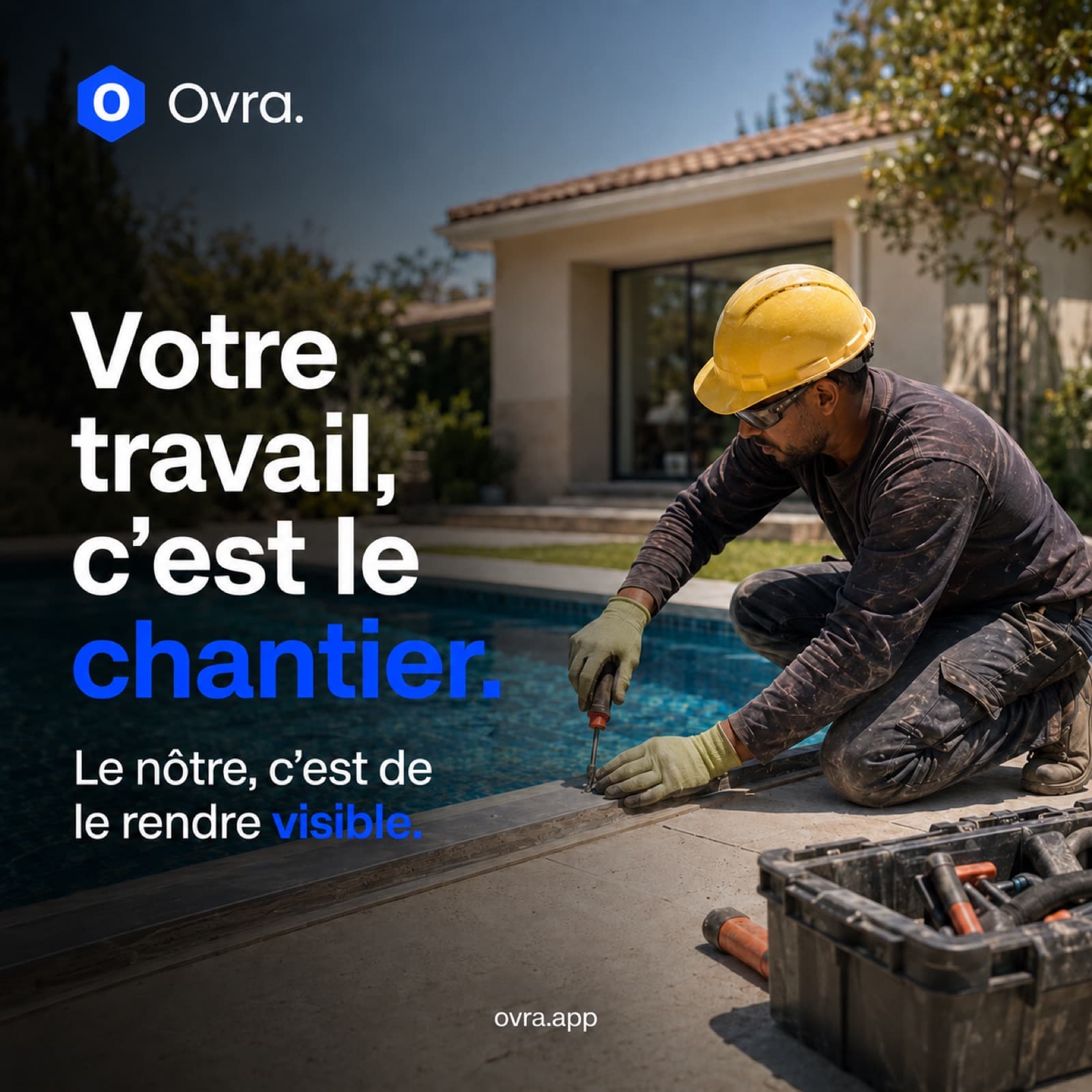 Communication d'un artisan du bâtiment à partir de ses chantiers
