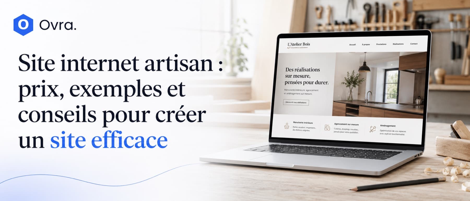 Création d'un site internet pour artisan avec ses informations métier