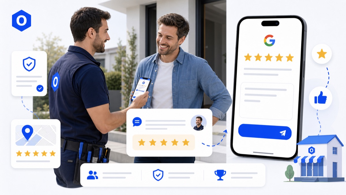 Illustration d'une demande d'avis Google envoyée à un client après chantier